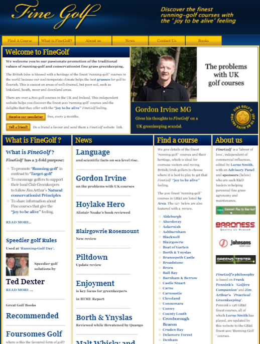 Fine Golf - A Brochure site by Spa Web Design