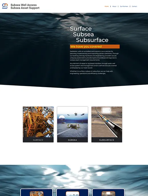 Sea Nation -Develop and deploy innovative subsea solutions and partner with offshore operators to manage and service deepwater oil and gas wells across the globe.