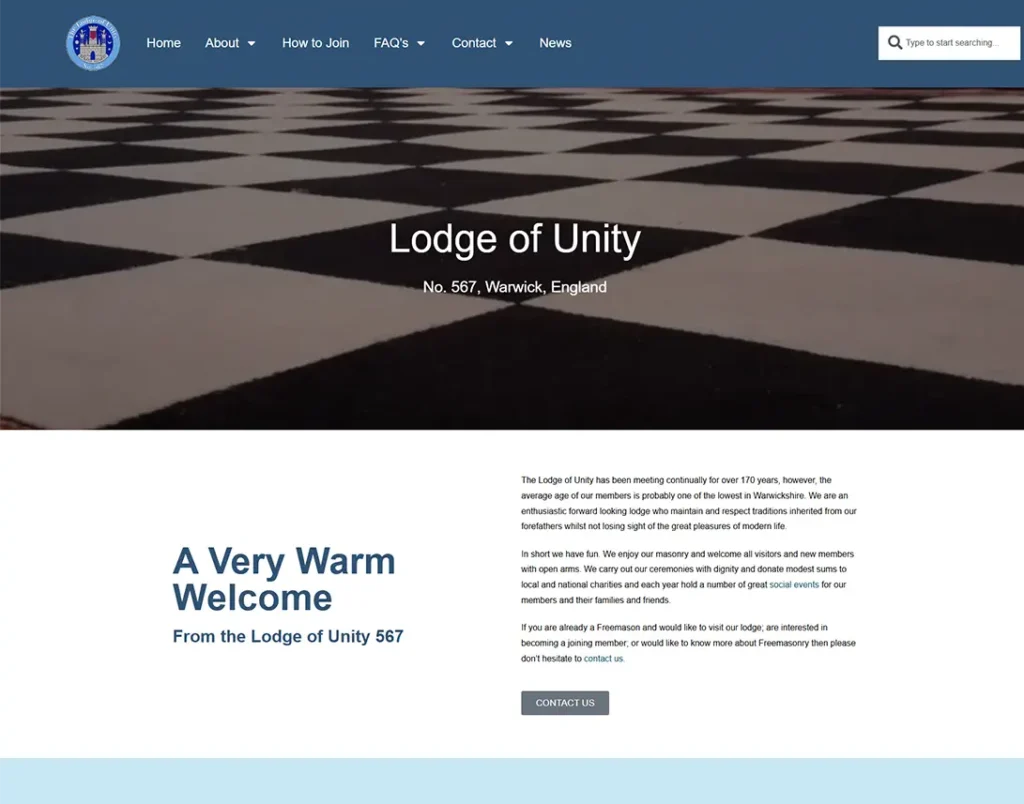 Lodge of Unity 567 WordPress website designed by SPA Web Design