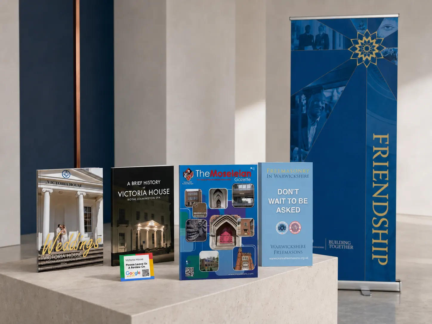 Brochures, leaflet, business card and roller banner designed by SPA Web Design