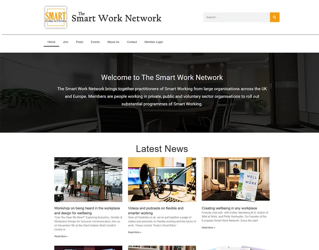 Smart Work Network membership WordPress website