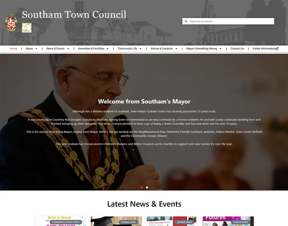 Southam Town Council responsive website